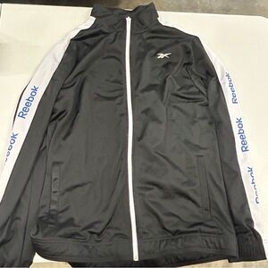 Reebok Black and White Windbreaker Jacket